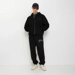 Check Cursive Logo Cotton Jogging Pants