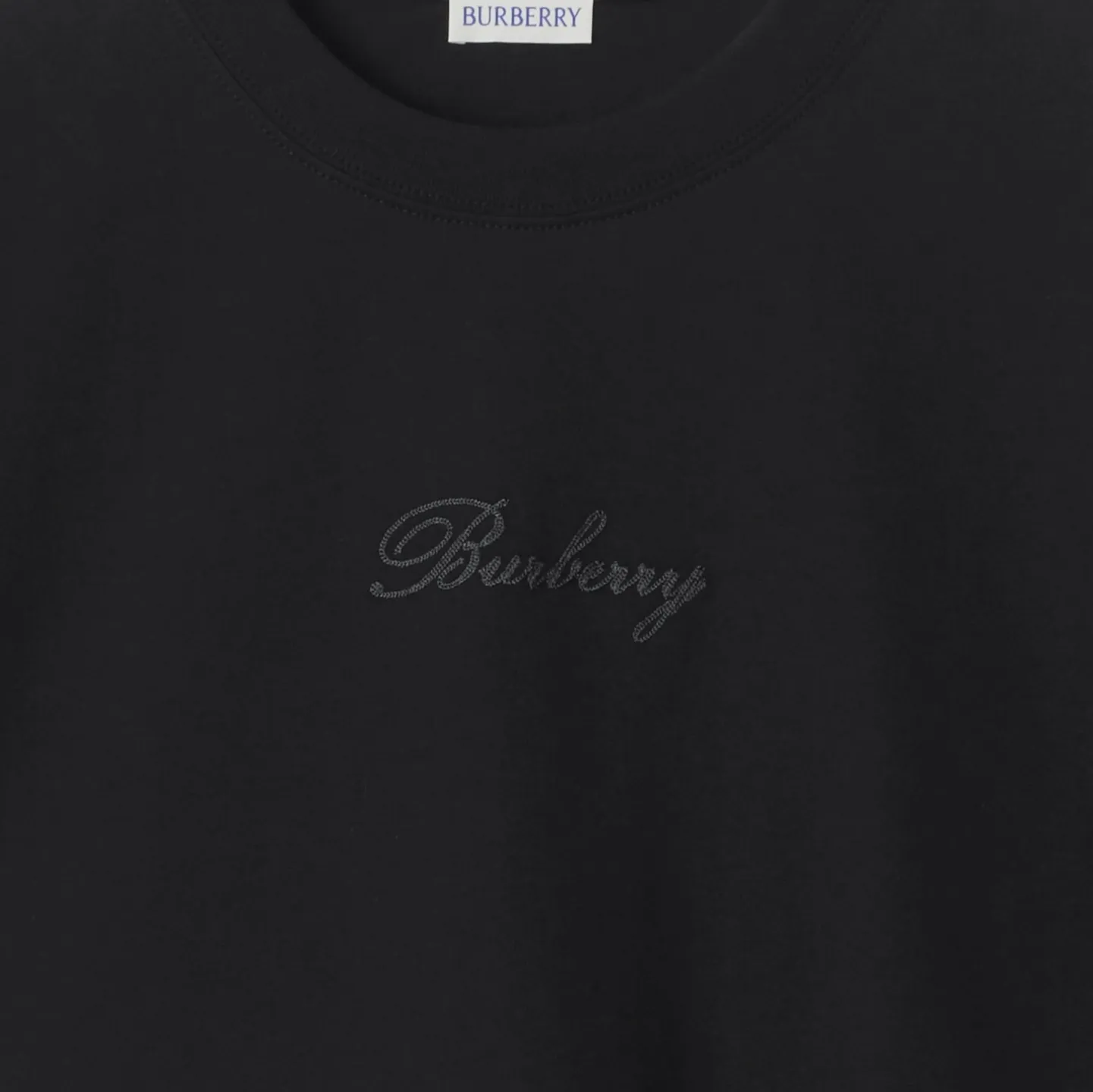 Check Cursive Logo Cotton T-shirt