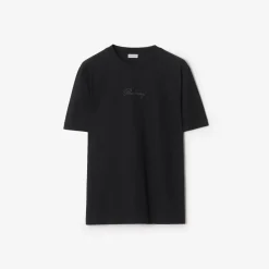 Check Cursive Logo Cotton T-shirt