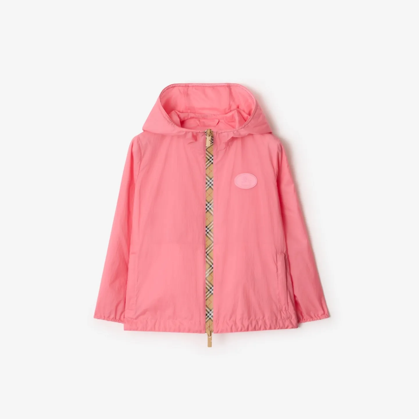 Checker-tape Nylon Hooded Jacket