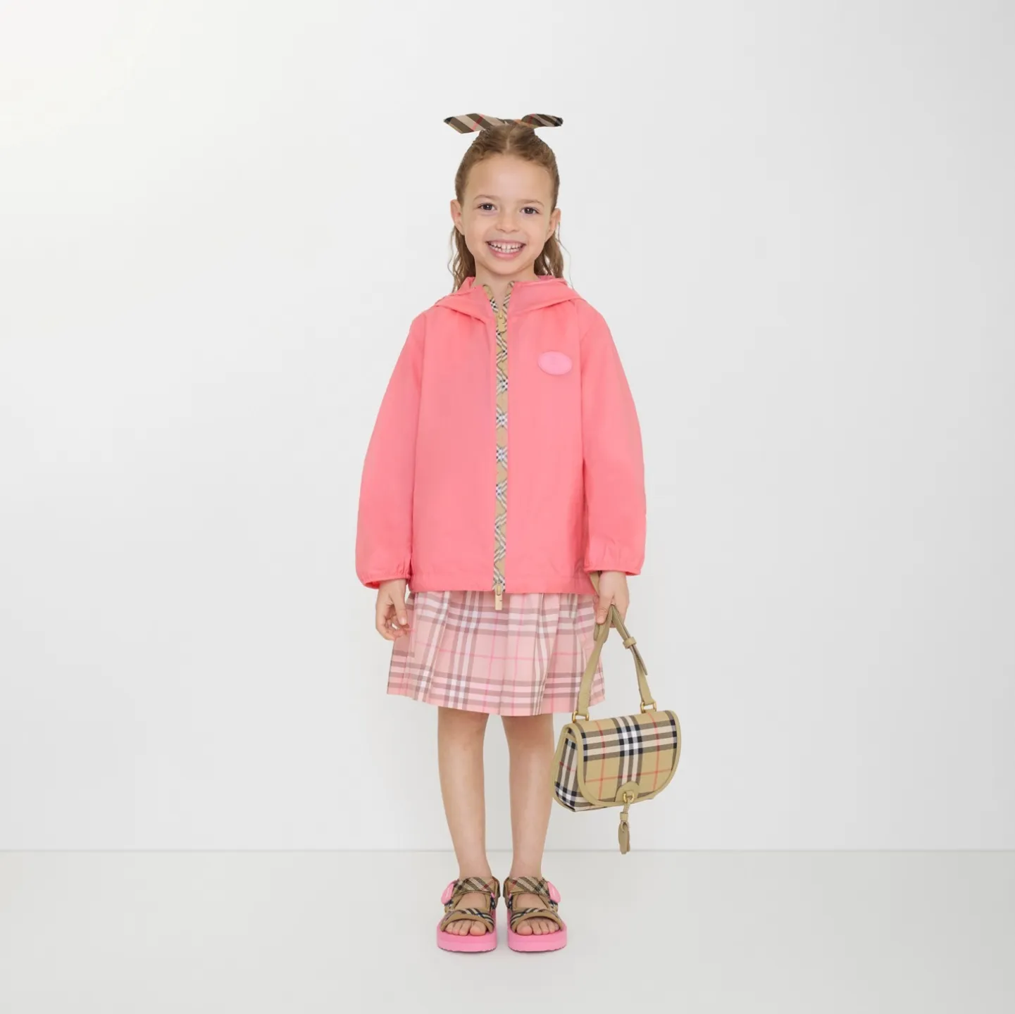 Checker-tape Nylon Hooded Jacket
