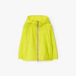 Checker-tape Nylon Hooded Jacket