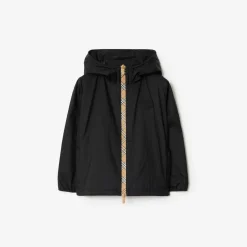 Checker-tape Nylon Hooded Jacket