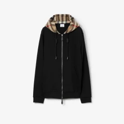 Check Hood Cotton Zip Hoodie