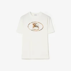 Check Knight Stamp Cotton T-shirt