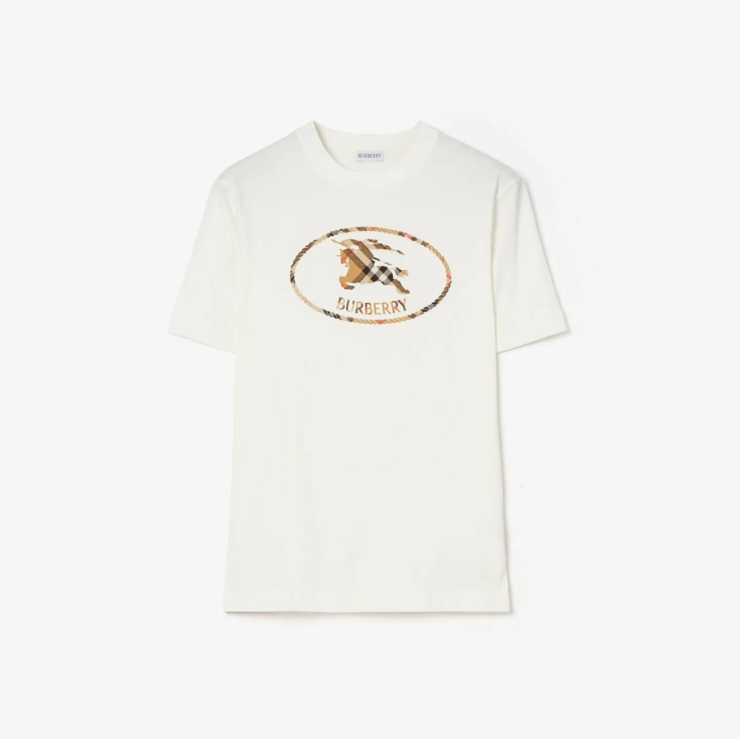 Check Knight Stamp Cotton T-shirt