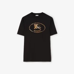 Check Knight Stamp Cotton T-shirt