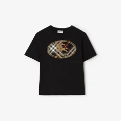 Check Knight Stamp Cotton T-shirt
