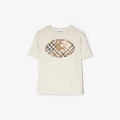 Check Knight Stamp Cotton T-shirt