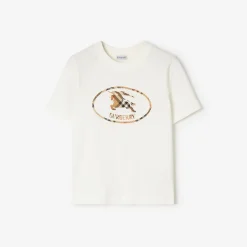 Check Knight Stamp Cotton T-shirt