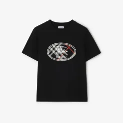 Check Knight Stamp Cotton T-shirt
