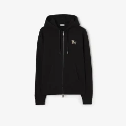 Check Knight Stamp Cotton Zip Hoodie