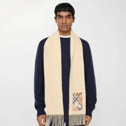 Check Label Cashmere Scarf