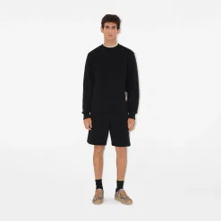 Check Label Cotton Shorts