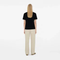 Check Label Cotton T-shirt