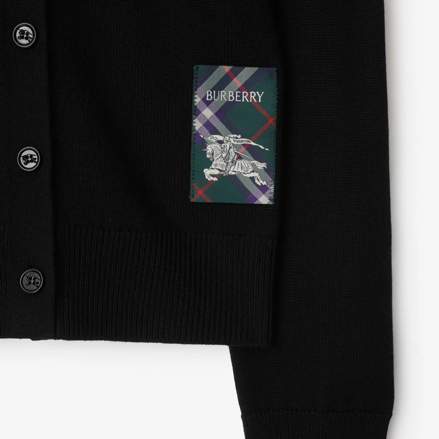 Check Label Wool Cardigan