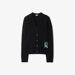 Check Label Wool Cardigan