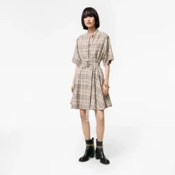 Check Linen Blend Dress