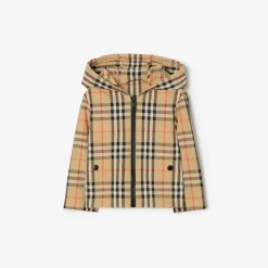 Check Nylon Hooded Jacket