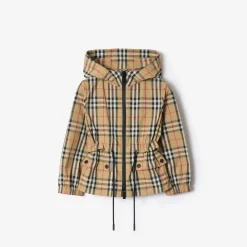 Check Nylon Hooded Jacket