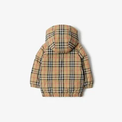 Check Nylon Puffer Coat