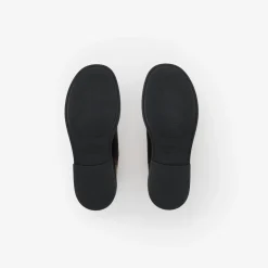 Check Panel Leather Boots