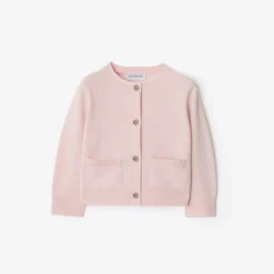 Check Patch Wool Cashmere Cardigan