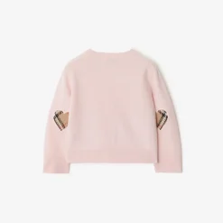 Check Patch Wool Cashmere Cardigan