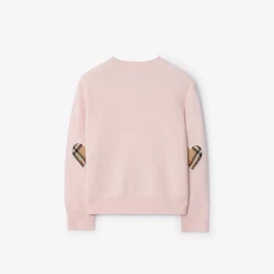 Check Patch Wool Cashmere Cardigan