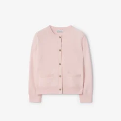 Check Patch Wool Cashmere Cardigan
