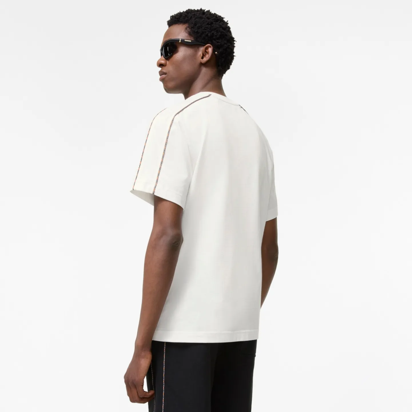 Check Piping Cotton T-shirt
