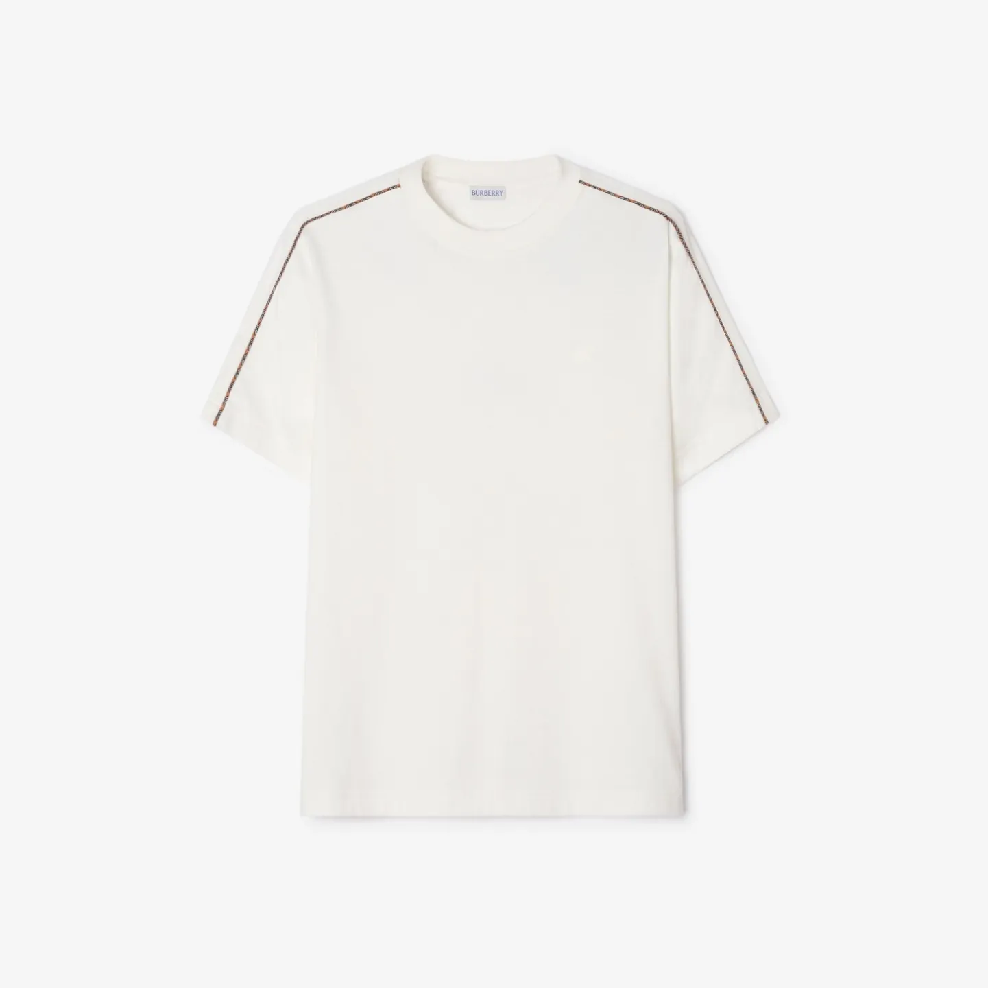 Check Piping Cotton T-shirt