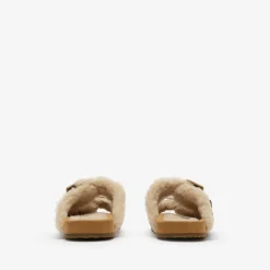 Check Shearling Urchin Sandals