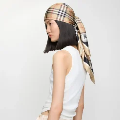 Check Silk Scarf