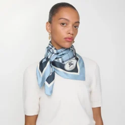 Check Silk Scarf