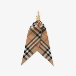 Check Silk Scarf Charm