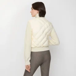 Check-stitch Nylon and Wool Jacket
