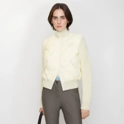 Check-stitch Nylon and Wool Jacket
