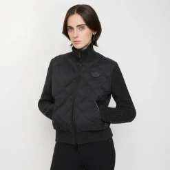 Check-stitch Nylon and Wool Jacket