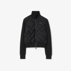Check-stitch Nylon and Wool Jacket