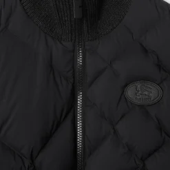 Check-stitch Nylon and Wool Jacket