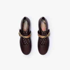 Check Strap Leather Robin Ballerinas