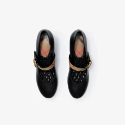 Check Strap Leather Robin Shoes