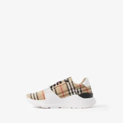 Check, Suede and Leather Sneakers