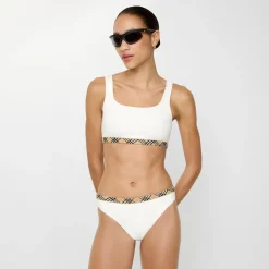 Check Trim Bikini Top