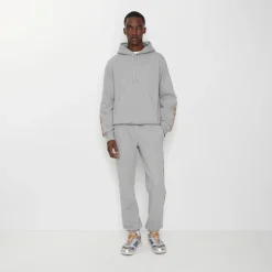 Check Trim Cotton Jogging Pants