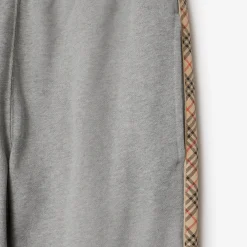 Check Trim Cotton Jogging Pants