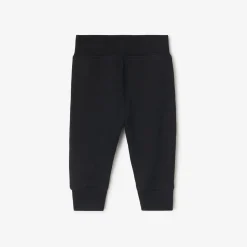 Check Trim Cotton Jogging Pants