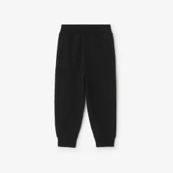 Check Trim Cotton Jogging Pants