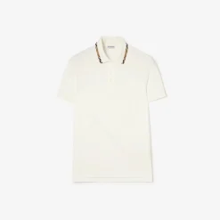 Check Trim Cotton Polo Shirt